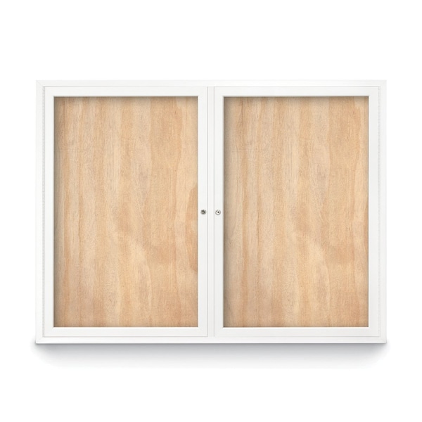 Slim Enclosed Corkboard, 11"x13-1/2", Black Alum Frame/Cloud